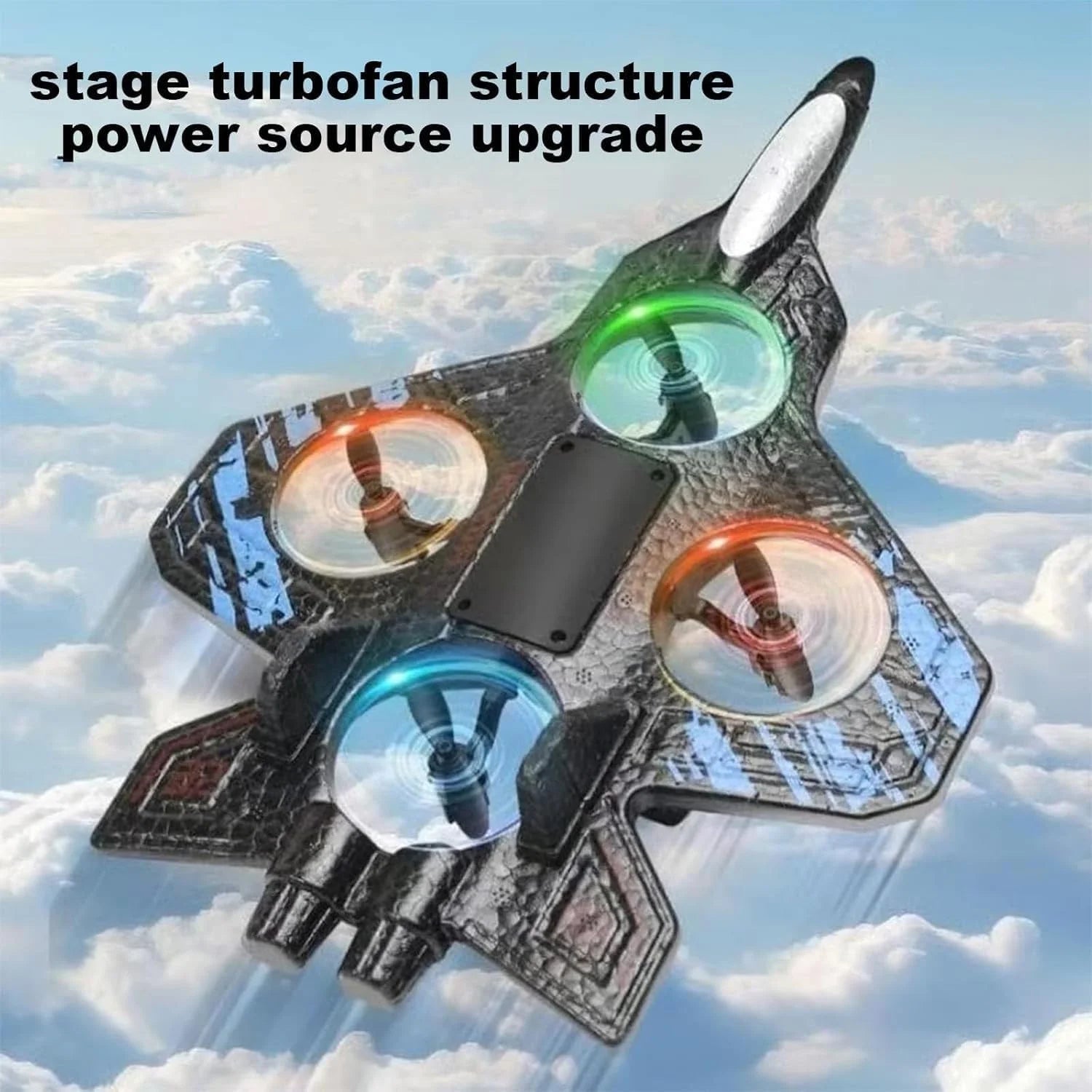 2026 Upgraded Skyriders RC Jet-Rc Stunt Fighter Jet Toy for Adult with 360° Flips & LED Lights, Remote Control Airplanes Foam Planes Drone with Battery & Fan Blade
