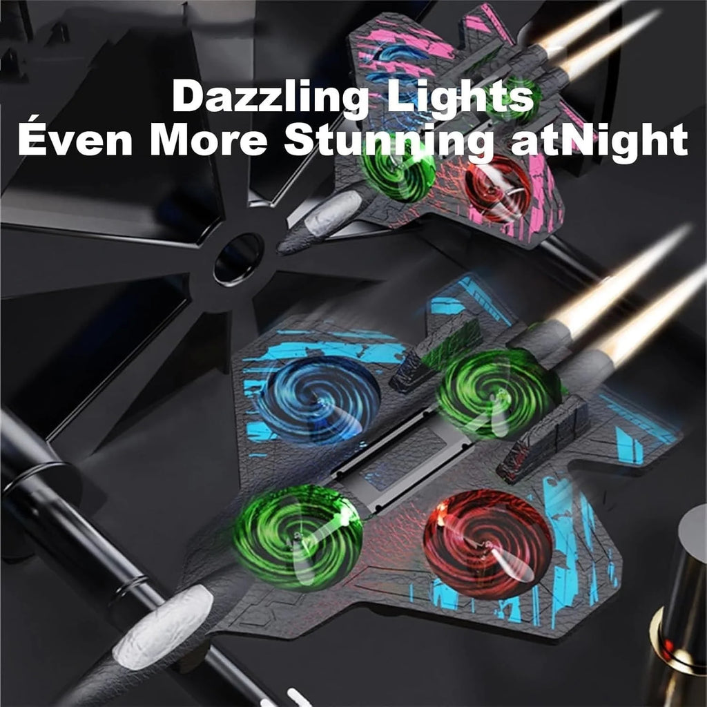 2026 Upgraded Skyriders RC Jet-Rc Stunt Fighter Jet Toy for Adult with 360° Flips & LED Lights, Remote Control Airplanes Foam Planes Drone with Battery & Fan Blade